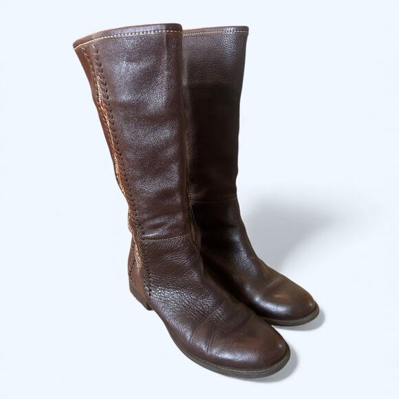 Matisse Brown Leather Mid-Calf Riding Boots Embroidered Western Boho Womens 8.5 - Picture 12 of 14